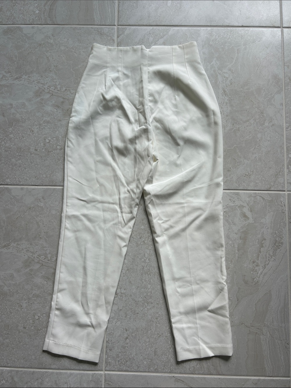 Zara Off-White High-Waist Tailored Trousers - Picture 4 of 5